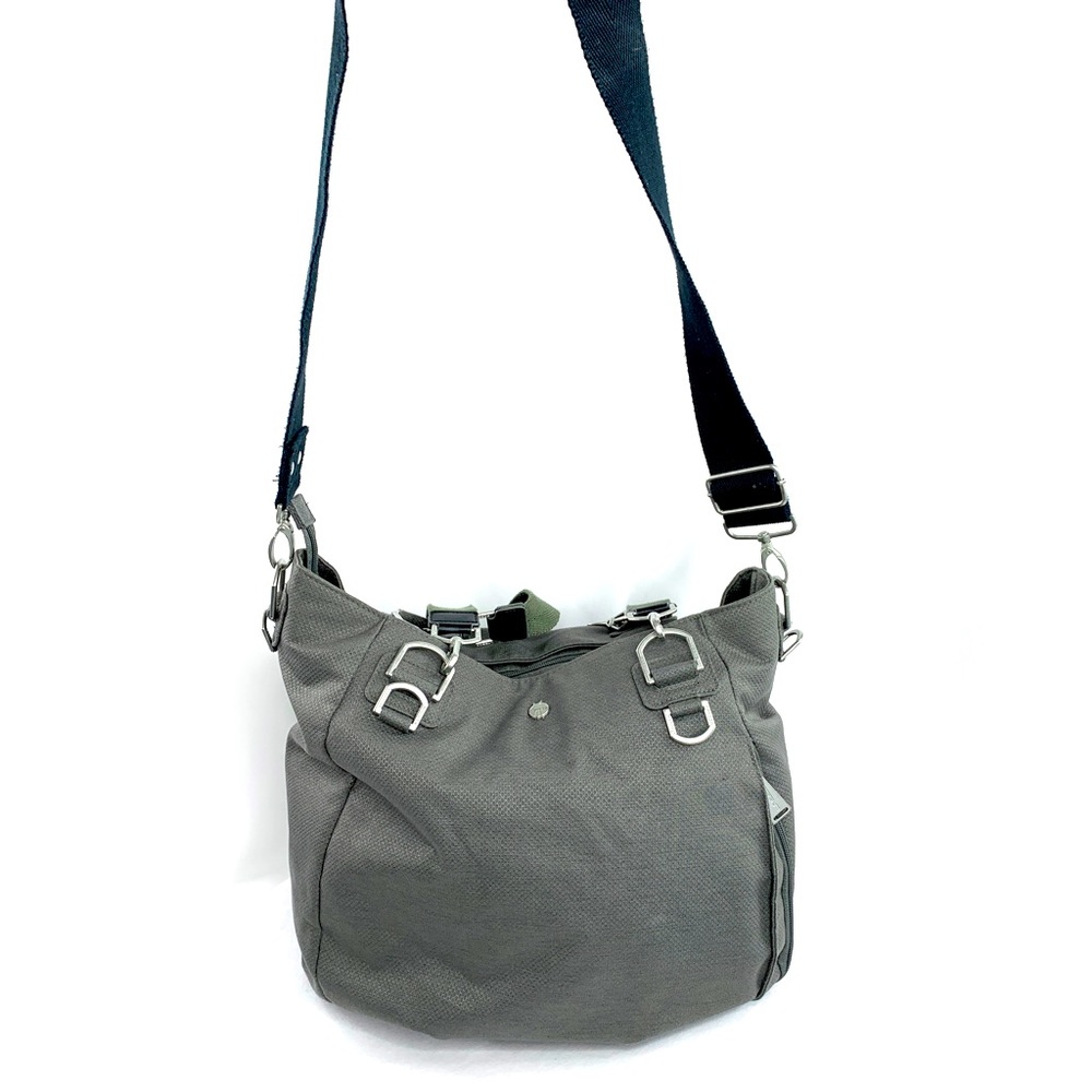 Lassig Green Label Gray Nylon Canvas Large Crossbody Diaper Bag kt052016
